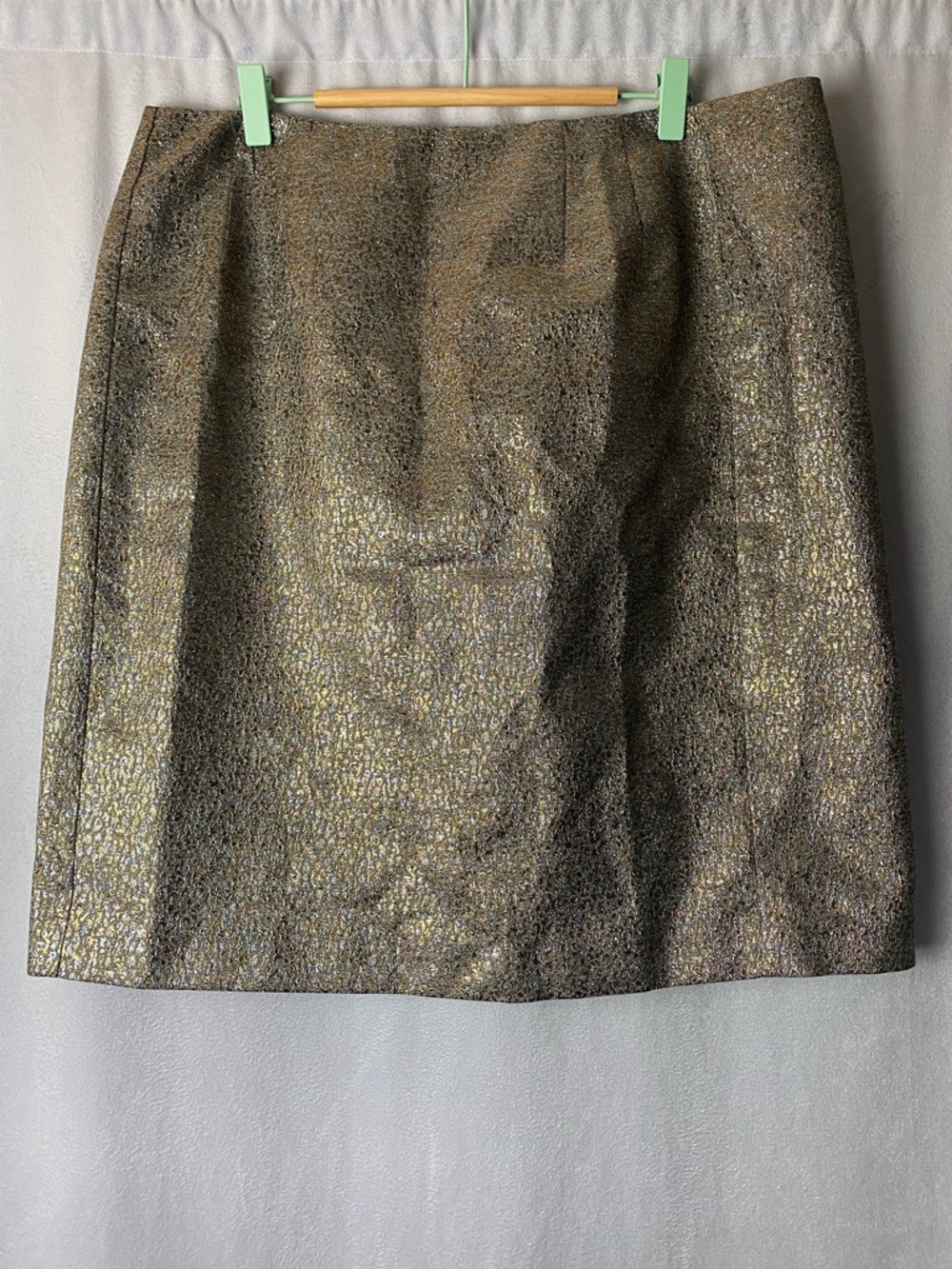 New York & Company Glam Party Luxury Metallic Gold Textured Mini Skirt 14